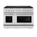 ZLINE 48 in. 6.7 cu. ft. Paramount Double Oven Dual Fuel Range with 8 Burner Gas Cooktop in Stainless Steel, Open Box-Great Condition