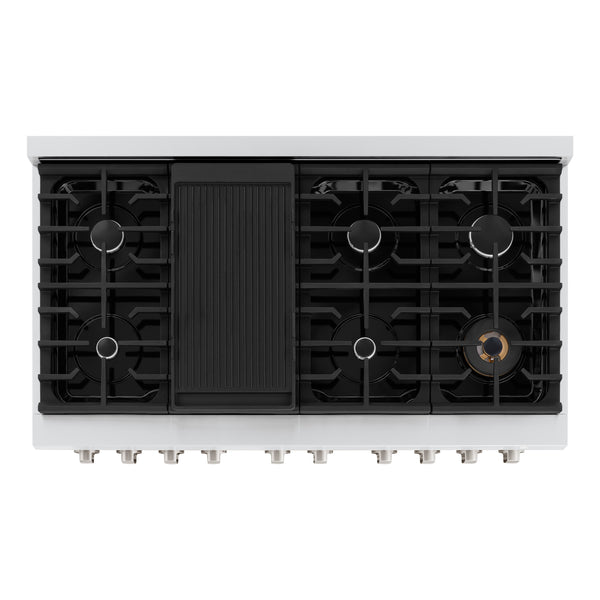 ZLINE 48 in. 6.7 cu. ft. Paramount Double Oven Dual Fuel Range with 8 Burner Gas Cooktop in Stainless Steel, Open Box-Good Condition