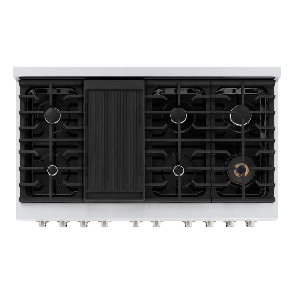ZLINE 48 in. 6.7 cu. ft. Paramount Double Oven Dual Fuel Range with 8 Burner Gas Cooktop in Stainless Steel, Open Box-Great Condition