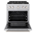 ZLINE 30 in. 4.2 cu. ft. Paramount Dual Fuel Range with 4 Burner Gas Cooktop and Electric Convection Oven in DuraSnow® Stainless Steel (SDRS-30)