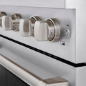 Cooktop and oven knobs on ZLINE 30 in. 4.2 cu. ft. Gas Range with Convection Gas Oven in Stainless Steel with 4 Brass Burners (SGR-BR-30)