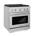 ZLINE 30 in. 4.2 cu. ft. Paramount Gas Range with Convection Gas Oven in Stainless Steel with 4 Brass Burners (SGR-BR-30)