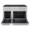 ZLINE 48 in. 6.7 cu. ft. Double Oven Gas Range in Stainless Steel with 8 Brass Burners (SGR-BR-48)