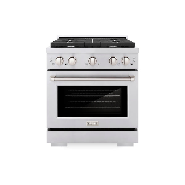 ZLINE 30 in. 4.2 cu. ft. Paramount Gas Range with 4 Burner Cooktop and Convection Gas Oven in Stainless Steel, Open Box-Great Condition