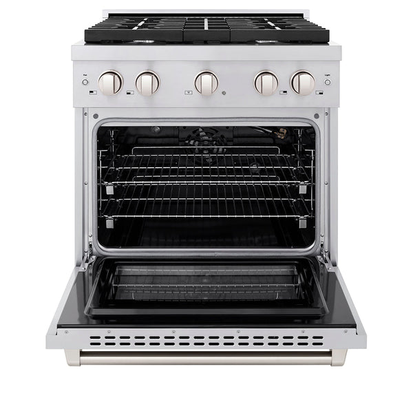 ZLINE 30 in. 4.2 cu. ft. Paramount Gas Range with 4 Burner Cooktop and Convection Gas Oven in Stainless Steel, Open Box-Good Condition
