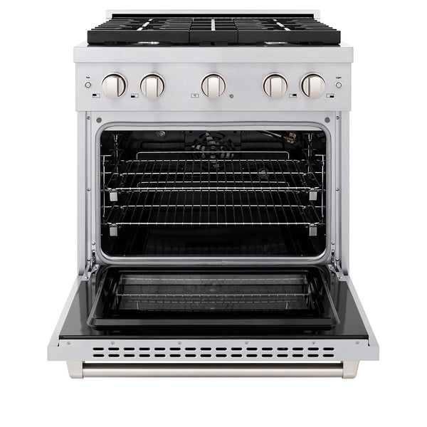 ZLINE 30 in. 4.2 cu. ft. Paramount Gas Range with 4 Burner Cooktop and Convection Gas Oven in Stainless Steel, Open Box-Great Condition