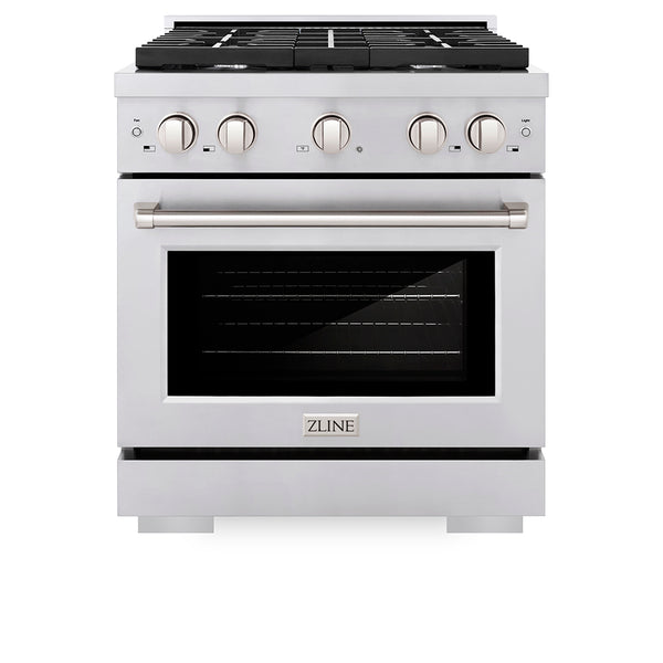 ZLINE 30 in. 4.2 cu. ft. Paramount Gas Range with 4 Burner Cooktop and Convection Gas Oven in Stainless Steel, Open Box-Great Condition