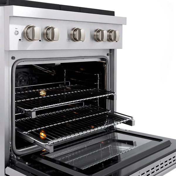 ZLINE 30 in. 4.2 cu. ft. Paramount Gas Range with 4 Burner Cooktop and Convection Gas Oven in Stainless Steel, Open Box-Good Condition