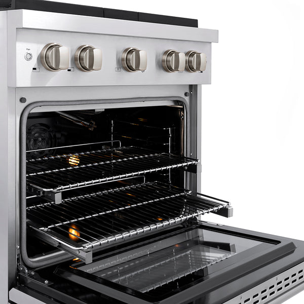 ZLINE 30 in. 4.2 cu. ft. Paramount Gas Range with 4 Burner Cooktop and Convection Gas Oven in Stainless Steel, Open Box-Great Condition