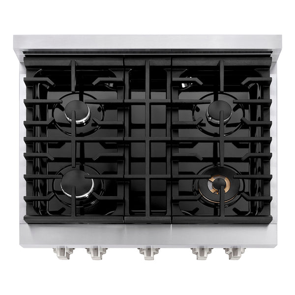ZLINE 30 in. 4.2 cu. ft. Paramount Gas Range with 4 Burner Cooktop and Convection Gas Oven in Stainless Steel, Open Box-Great Condition