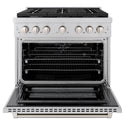 ZLINE 36 in. 5.2 cu. ft. Paramount Gas Range with 6 Burner Cooktop and Convection Gas Oven in Stainless Steel, Open Box-Great Condition