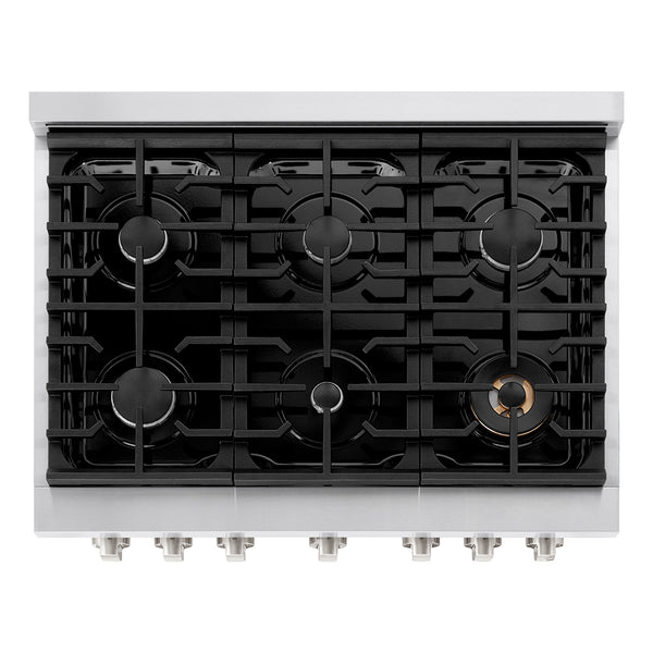ZLINE 36 in. 5.2 cu. ft. Paramount Gas Range with 6 Burner Cooktop and Convection Gas Oven in Stainless Steel, Open Box-Great Condition