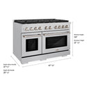 ZLINE 48 in. 6.7 cu. ft. Paramount Double Oven Gas Range with 8 Burner Cooktop in Stainless Steel, Open Box-Great Condition