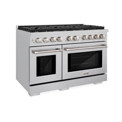 ZLINE 48 in. 6.7 cu. ft. Paramount Double Oven Gas Range with 8 Burner Cooktop in Stainless Steel, Open Box-Great Condition