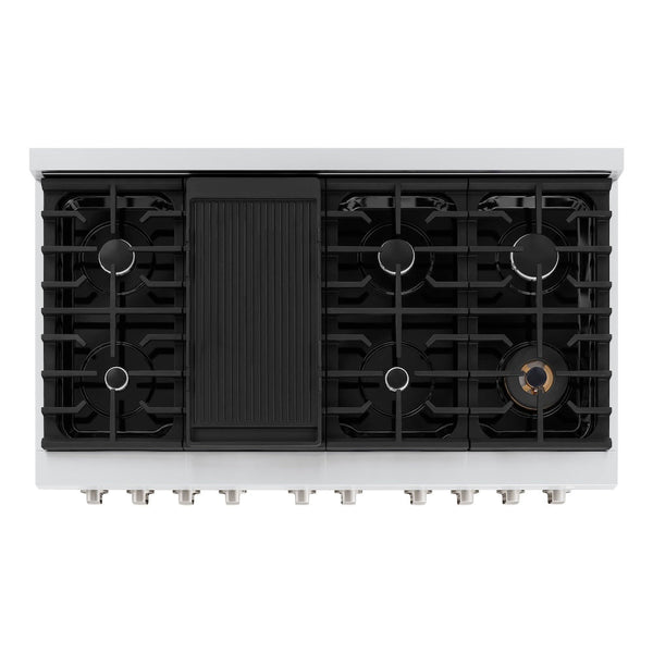 ZLINE 48 in. 6.7 cu. ft. Paramount Double Oven Gas Range with 8 Burner Cooktop in Stainless Steel, Open Box-Good Condition