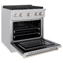 ZLINE 30 in. 4.2 cu. ft. 4 Burner Gas Range with Convection Gas Oven in DuraSnow® Stainless Steel (SGRS-30)