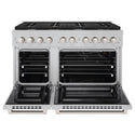 ZLINE 48 in. 6.7 cu. ft. Paramount Double Oven Gas Range with 8 Burner Cooktop in DuraSnow® Stainless Steel (SGRS-48)