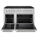 ZLINE 48 in. 6.7 cu. ft. Paramount Double Oven Gas Range in DuraSnow® Stainless Steel with 8 Brass Burners (SGRS-BR-48)