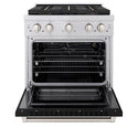 ZLINE 30 in. 4.2 cu. ft. Paramount Gas Range with 4 Burner DuoPro™ Cooktop and Convection Gas Oven with Black Matte Door (PSGR-BLM-30)