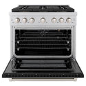 ZLINE 36 in. 5.2 cu. ft. Paramount Gas Range with 6 Burner DuoPro™ Cooktop and Convection Gas Oven with Black Matte Door (PSGR-BLM-36)