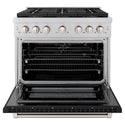 ZLINE 36 in. 5.2 cu. ft. Paramount Gas Range with 6 Burner DuoPro™ Cooktop and Convection Gas Oven with Black Matte Door (PSGR-BLM-36)