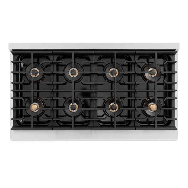 ZLINE 48 in. 6.7 cu. ft. Paramount Gas Range with 8 Burner DuoPro™ Cooktop and Dual Ovens with Black Matte Doors (PSGR-BLM-48)