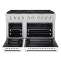 ZLINE 48 in. 6.7 cu. ft. Paramount Gas Range with 8 Burner DuoPro™ Cooktop and Dual Ovens with White Matte Doors (PSGR-WM-48)