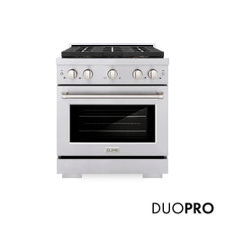 ZLINE 30 in. 4.2 cu. ft. Paramount Gas Range with 4 Burner DuoPro™ Cooktop and Convection Gas Oven in Stainless Steel (PSGR30)
