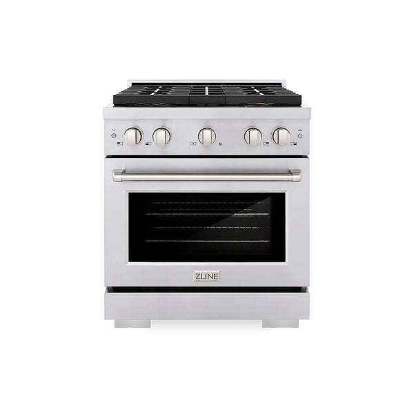 ZLINE 30 in. 4.2 cu. ft. Paramount Gas Range with 4 Burner DuoPro™ Cooktop and Convection Gas Oven in Stainless Steel, Open Box-Good Condition