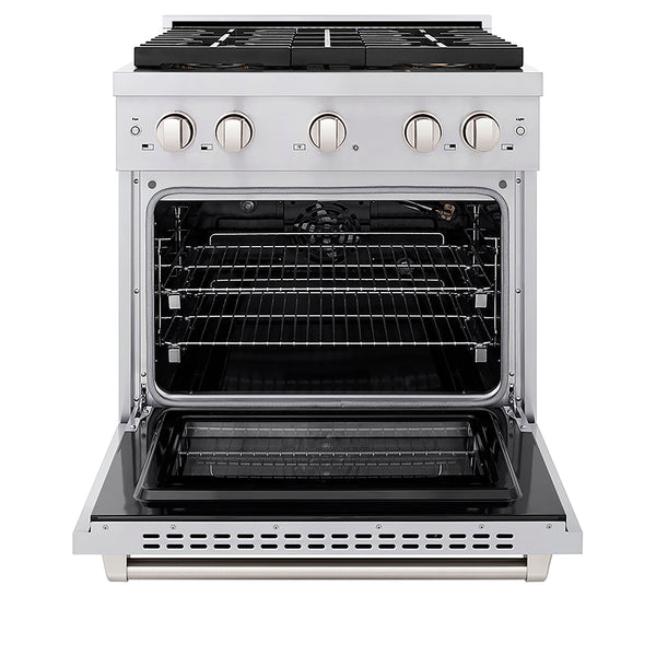 ZLINE 30 in. 4.2 cu. ft. Paramount Gas Range with 4 Burner DuoPro™ Cooktop and Convection Gas Oven in Stainless Steel, Open Box-Great Condition