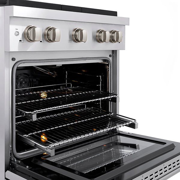 ZLINE 30 in. 4.2 cu. ft. Paramount Gas Range with 4 Burner DuoPro™ Cooktop and Convection Gas Oven in Stainless Steel, Open Box-Great Condition