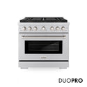 ZLINE 36 in. 5.2 cu. ft. Paramount Gas Range with 6 Burner DuoPro™ Cooktop and Convection Gas Oven in Stainless Steel, Open Box-Good Condition