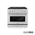 ZLINE 36 in. 5.2 cu. ft. Paramount Gas Range with 6 Burner DuoPro™ Cooktop and Convection Gas Oven in Stainless Steel, Open Box-Great Condition