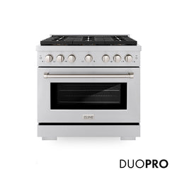 ZLINE 36 in. 5.2 cu. ft. Paramount Gas Range with 6 Burner DuoPro™ Cooktop and Convection Gas Oven in Stainless Steel, Open Box-Great Condition