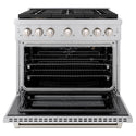 ZLINE 36 in. 5.2 cu. ft. Paramount Gas Range with 6 Burner DuoPro™ Cooktop and Convection Gas Oven in Stainless Steel (PSGR36)