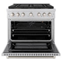ZLINE 36 in. 5.2 cu. ft. Paramount Gas Range with 6 Burner DuoPro™ Cooktop and Convection Gas Oven in Stainless Steel, Open Box-Good Condition