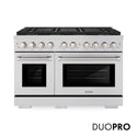 ZLINE 48 in. 6.7 cu. ft. Paramount Gas Range with 8 Burner DuoPro™ Cooktop and Dual Ovens in Stainless Steel, Open Box-Great Condition