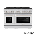 ZLINE 48 in. 6.7 cu. ft. Paramount Gas Range with 8 Burner DuoPro™ Cooktop and Dual Ovens in Stainless Steel, Open Box-Good Condition