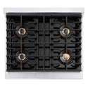 ZLINE Autograph Edition 30 in. 4.2 cu. ft. Paramount Gas Range with 4 Burner DuoPro™ Cooktop and Convection Gas Oven in Stainless Steel with Polished Gold Accents, Open Box-Good Condition