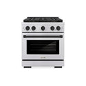ZLINE Autograph Edition 30 in. 4.2 cu. ft. Paramount Gas Range with 4 Burner DuoPro™ Cooktop and Convection Gas Oven in Stainless Steel with Matte Black Accents, Open Box-Good Condition