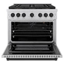 ZLINE Autograph Edition 36 in. 5.2 cu. ft. Paramount Gas Range with 6 Burner DuoPro™ Cooktop and Convection Gas Oven in Stainless Steel and Matte Black Accents, Open Box-Good Condition
