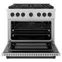 ZLINE Autograph Edition 36 in. 5.2 cu. ft. Paramount Gas Range with 6 Burner DuoPro™ Cooktop and Convection Gas Oven in Stainless Steel and Matte Black Accents, Open Box-Great Condition