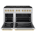 ZLINE Autograph Edition 48 in. 6.7 cu. ft. Paramount Gas Range with 8 Burner DuoPro™ Cooktop and Dual Ovens in Stainless Steel and Polished Gold Accents, Open Box-Good Condition