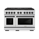 ZLINE Autograph Edition 48 in. 6.7 cu. ft. Paramount Gas Range with 8 Burner DuoPro™ Cooktop and Dual Ovens in Stainless Steel and Matte Black Accents, Open Box-Good Condition