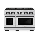 ZLINE Autograph Edition 48 in. 6.7 cu. ft. Paramount Gas Range with 8 Burner DuoPro™ Cooktop and Dual Ovens in Stainless Steel and Matte Black Accents, Open Box-Great Condition