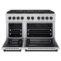 ZLINE Autograph Edition 48 in. 6.7 cu. ft. Paramount Gas Range with 8 Burner DuoPro™ Cooktop and Dual Ovens in Stainless Steel and Matte Black Accents, Open Box-Good Condition