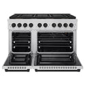ZLINE Autograph Edition 48 in. 6.7 cu. ft. Paramount Gas Range with 8 Burner DuoPro™ Cooktop and Dual Ovens in Stainless Steel and Matte Black Accents, Open Box-Great Condition