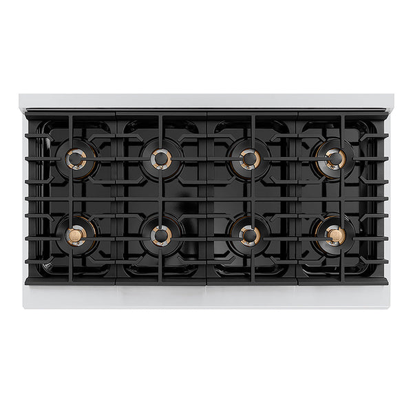 ZLINE Autograph Edition 48 in. 6.7 cu. ft. Paramount Gas Range with 8 Burner DuoPro™ Cooktop and Dual Ovens in Stainless Steel and Matte Black Accents, Open Box-Good Condition