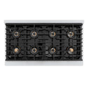 ZLINE Autograph Edition 48 in. 6.7 cu. ft. Paramount Gas Range with 8 Burner DuoPro™ Cooktop and Dual Ovens with Black Matte Doors and Polished Gold Accents, Open Box-Good Condition