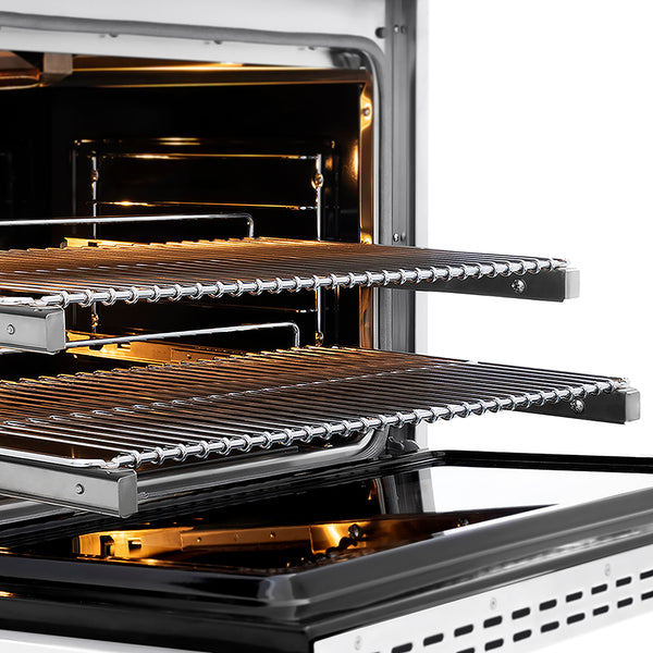 ZLINE Autograph Edition 36 in. 5.2 cu. ft. Paramount Gas Range with 6 Burner DuoPro™ Cooktop and Convection Gas Oven with White Matte Door and Champagne Bronze Accents, Open Box-Great Condition
